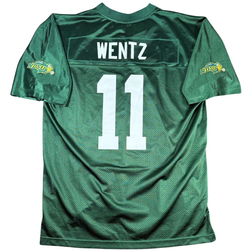 NDSU Bison Carson Wentz Football Jersey Mens XL Green #11 Screen Print Mesh